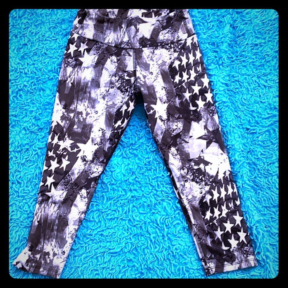 American flag pattern workout capris